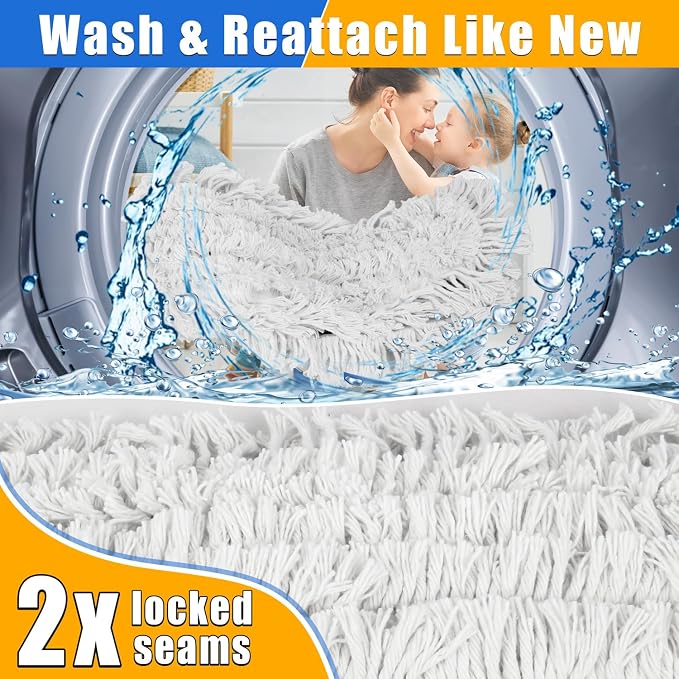 41" Commercial Dust Mop: Large Push Broom Wide Industrial Heavy Duty Hardwood Dry Sweeping Mop with 2 Pads Long Handle for Janitor Indoor Warehouse Gym Cleaning