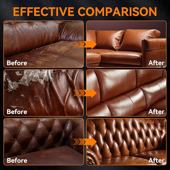 LUXGROVE® Dark Brown Leather Recoloring Balm, Leather Repair kit for Vinyl Furniture, Leathers Dye Paint for Faded & Scratched Leathers Couches, Car Seats, Shoes, Bag, Chair (50ml)