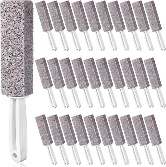 30 Pieces Pumice Toilet Bowl Brush Pumice Stone with Long Handle Toilet Stone Brush Block for Bath Grout Pool Kitchen Tubs Showers