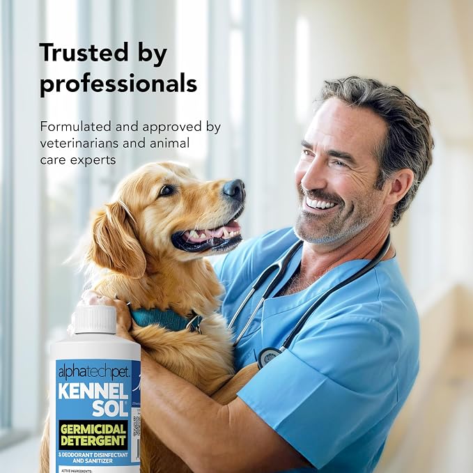 KennelSol Dog Crate Cleaner & Disinfectant for Kennels, Cages, Floors, Litter Boxes & Hard Surfaces | EPA-Registered, Kills Bacteria & Viruses, Parvo Disinfectant | 16 Fl Oz