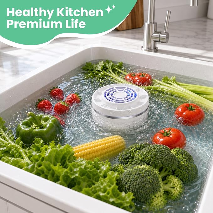 Fruit and Vegetable Washing Machine, Portable Cleaner Device with Advanced Purification Tech for Deep Cleaning Fruits, Vegetables & Seafood - IPX7 Waterproof, USB Rechargeable, Camping & Kitchen