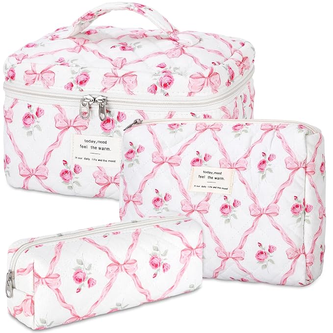 Senbowe Makeup Brush Cleaner and Large Cotton Floral Makeup Bag