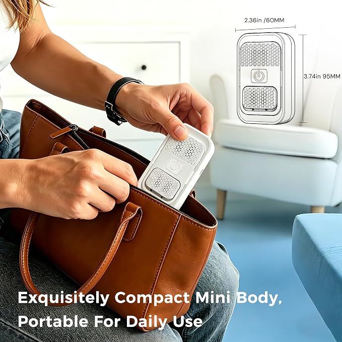 Plug In Air Ionizer - Anion Air Purifier for Home Bedroom Office, 2 Pack Small Mini Quiet, Portable Air Freshener for Odor, Dust, Pets Smell, White