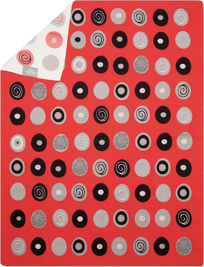 Skoy Kitchen Towel, 1-PK, 100% Recycled Polyester Towel for Dishes, Glassware, Cookware and Hands, Reversible Design, Absorbent Kitchen Towel, 18" x 24",Red