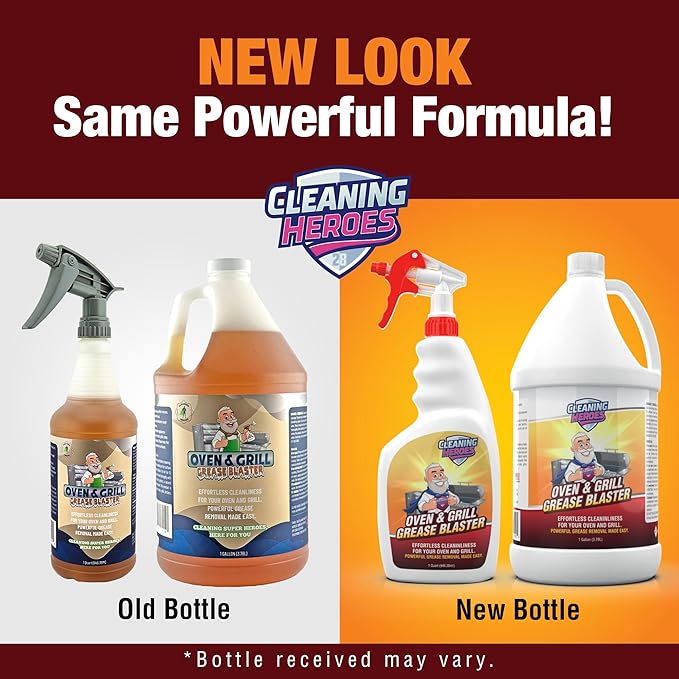 CLEANING HEROES Oven and Grill Cleaner, 32 Fl Oz - BBQ Cleaner and Degreaser - Perfect for Air Fryers, Stoves, Baked-On Grease and Food Buildup