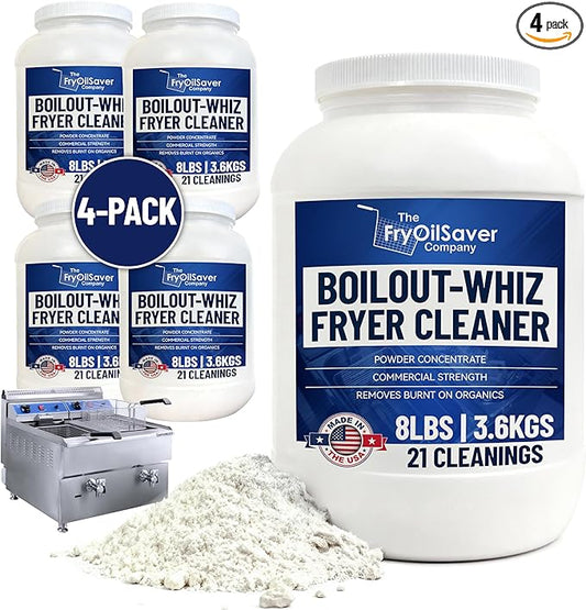 32LB Boil-Out Whiz Deep Fryer Cleaner - Degreaser Powder for Commercial Kitchen Cleaning Oil Saver - Deep Fryer Pot & Coil Safe - Extend Oil Life, Save Time & Energy - by FryOilSaver Co