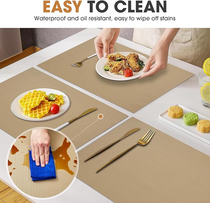 Drawer and Shelf Liner, Non-Slip Kitchen Cabinet Liners Non-Adhesive Thick Strong Grip Waterproof Washable Mats Protect Dresser Shelves Cupboard Bathroom Cabinets, Beige, 18 in X 10 FT