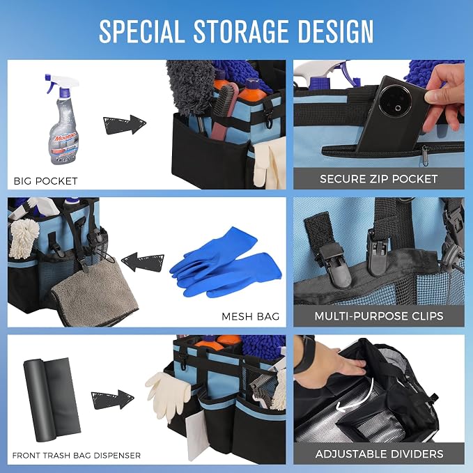 2 Pack Cleaning Caddy Bag (Blue & Purple)