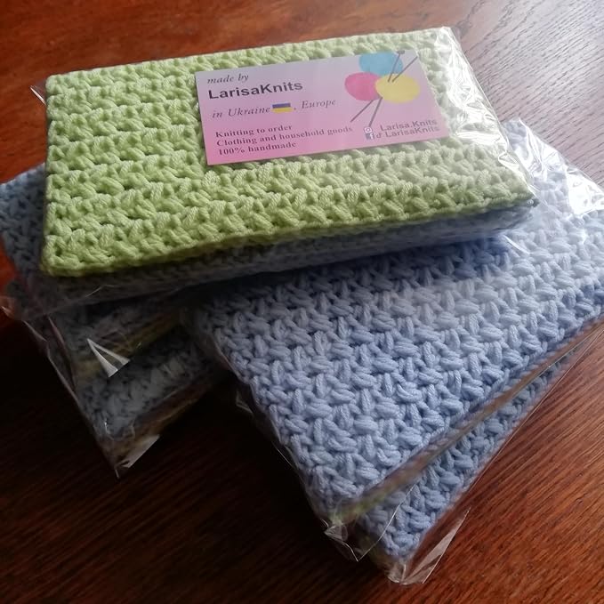 Set 3 Cotton Pastel Dish Rags Crochet Reusable Washcloth Knitted Volume Kitchen Dish Cloth Absorbente Widely Use