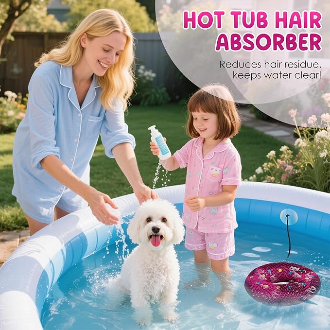 Ray Hot Tub Scum Absorber - Reusable Stingray Floating Spa Sponge & Oil Remover with Optional Tether - Washable Devilfish Oil Absorbing Sponge for Jacuzzi, Pool, and Bath (Donut 1 Pack)