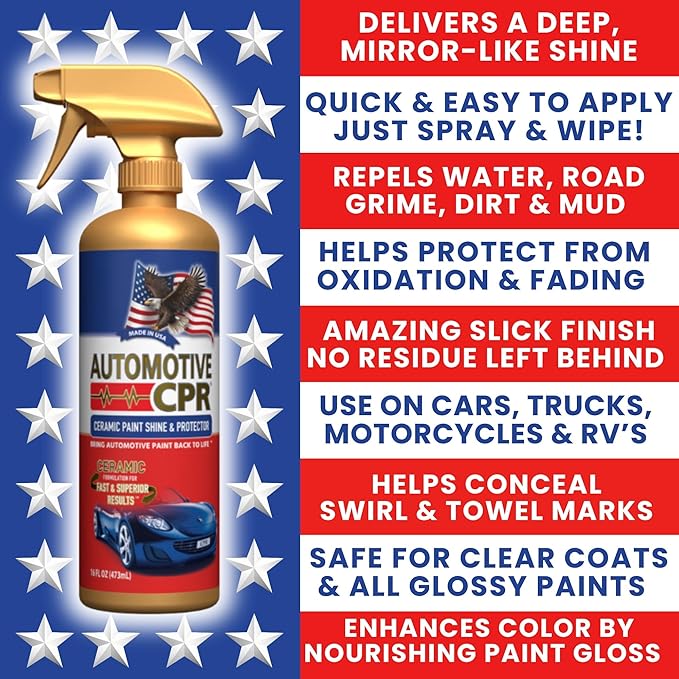 Exterior Bundle - Ceramic Paint Shine & Protector, Glass Cleaner & Rain Repellent, Tire Shine