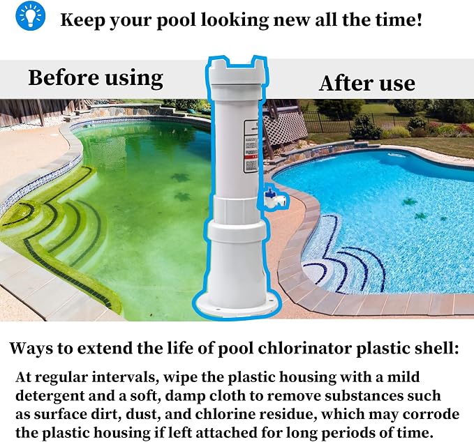 320 Pool Chlorinator Compatible with Rainbow R171096 Automatic Inline Chlorine/Bromine Feeder, R171096 Feeder with Complete Accessories for Home Pools, Small Commercial Pools, Spas, Etc.