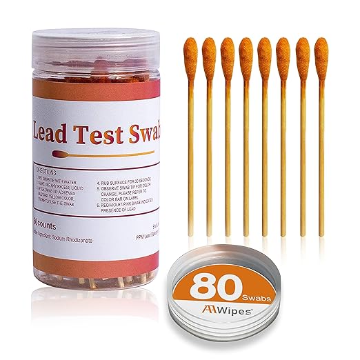 AAwipes Lead Test Kit 80 pcs + AAwipes Eyeglasses Cleaning Microfiber Cloths Bulk (5.5"x5.5", 5 Colors, 100 pcs