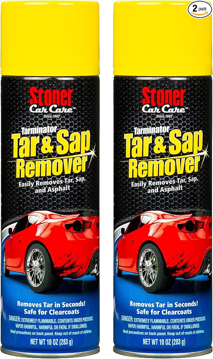Stoner Car Care 91154-2PK Tarminator Tar, Sap, and Asphalt Remover – Fast Acting Tar and Sap Remover for Cars – Clear Coat Safe Auto Cleaner for Paint, Chrome and Wheels – 10 oz (Pack of 2)
