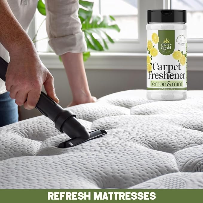 Carpet Deodorizer & Freshener Powder, Lemon + Mint, Shakers 16 oz | 2 Pack, Pet Odor Eliminator for Strong Odors & Pet Urine, Safe for Homes with Pets, Made in USA