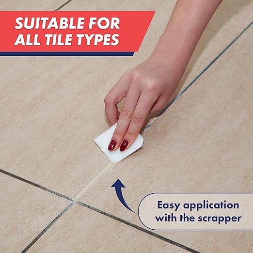 ZippySolve Tile Grout, Repair Kit, Restore & Renew Tile Joints Line, Fast Drying Tile Grout Paint Squeeze Tube for Bathroom Shower Kitchen Floor, Waterproof (50 Pack 8.8 oz Each, Beige)