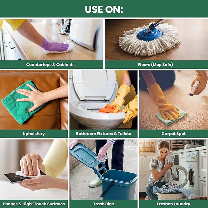 Naeterra- Refreshingly Clean | Tea Tree & Peppermint Cleaning Concentrate | Multi-Purpose Household Cleaner | Non-Toxic | Natural Ingredients | Versatile Use | Eliminates Odors | Eco-Friendly | 64 oz