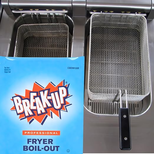 Diversey Break-Up Professional Fryer Boil-Out Cleaner Liquid, Heavy-Duty Deep Fryer Degreaser, Removes Carbonized Grease, Low-Foam Formula, 2 oz Packet