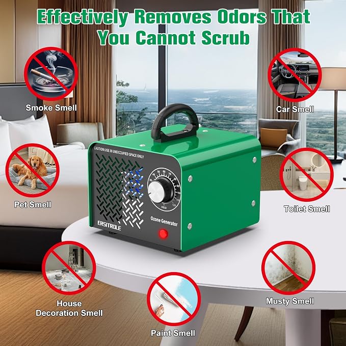 Ozone Generator 90,000mg/h, Home/Industrial 3-layer Ozone Ionizer Deodorizer, Ozone Machine Odor Removal for Car, Home, Smoke, Pets, Basement, Ozone Odor Eliminator for 6000 sq ft