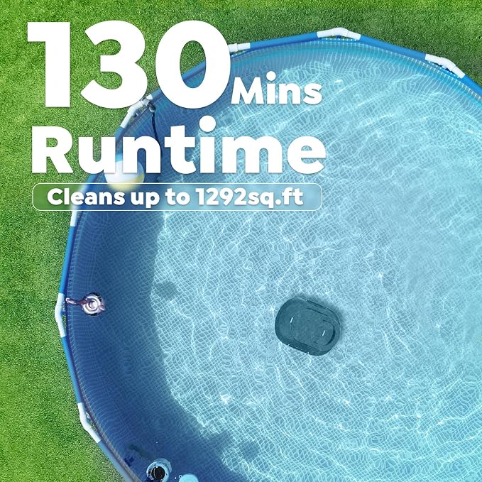 S1 Pro Cordless Robotic Pool Cleaner, 130-Min Runtime, Cleans Up to 1,292 Sq.Ft, Dual-Motor Pool Vacuum, Automatic Cleaner with Large Filter Basket, Fast Charging & Self-Parking (Midnight Black)