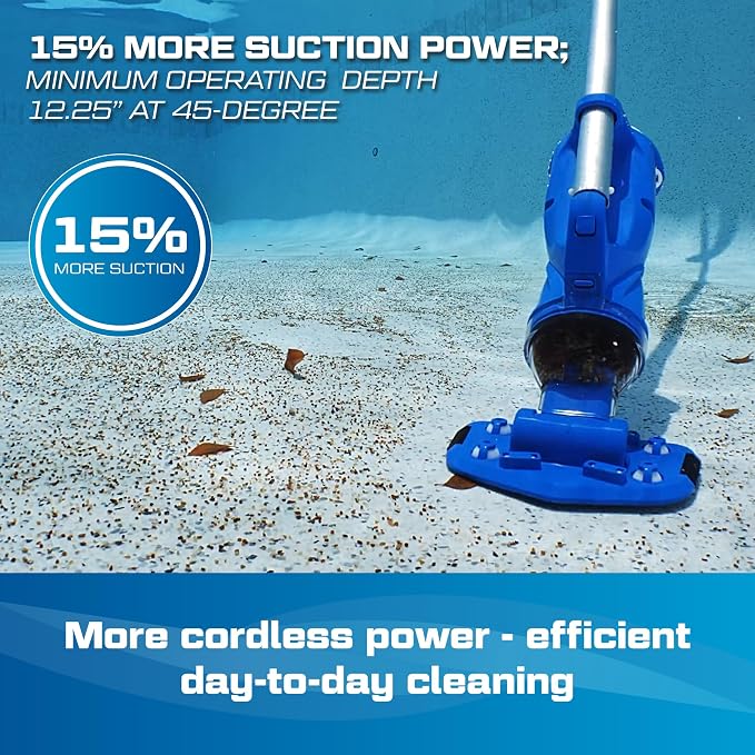 POOL BLASTER Catfish (Gen 2) Cordless Spa & Hot Tub Vacuum, More Power & Capacity, 45 Min Runtime, Spot Cleaning in Small Above Ground Swimming Pools, Rechargeable Spa Vac | Spa vacuum for hot tubs & spot cleaning small above ground pools, 45 minute ru...