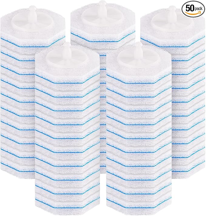 50 Count Toilet Wand Refills for Clorox, Compatible with Most Disposable Toilet Brush for Bathroom Cleaning