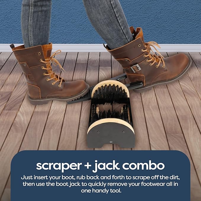 Scrubit heavy-duty boot scraper & Jack - Boot remover and pul custodianfor Shoes, Cowboy Boots; Cleans snow, sand, mud - 12x6 all-weather scrubber