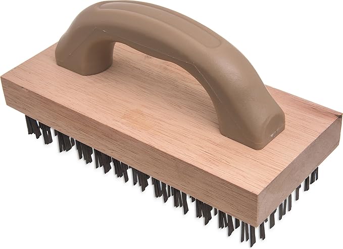 Carlisle FoodService Products 4067600 Ergonomic Steel Butcher Block Scratch Brush, 9-3/8” 1EA (Pack of 12)