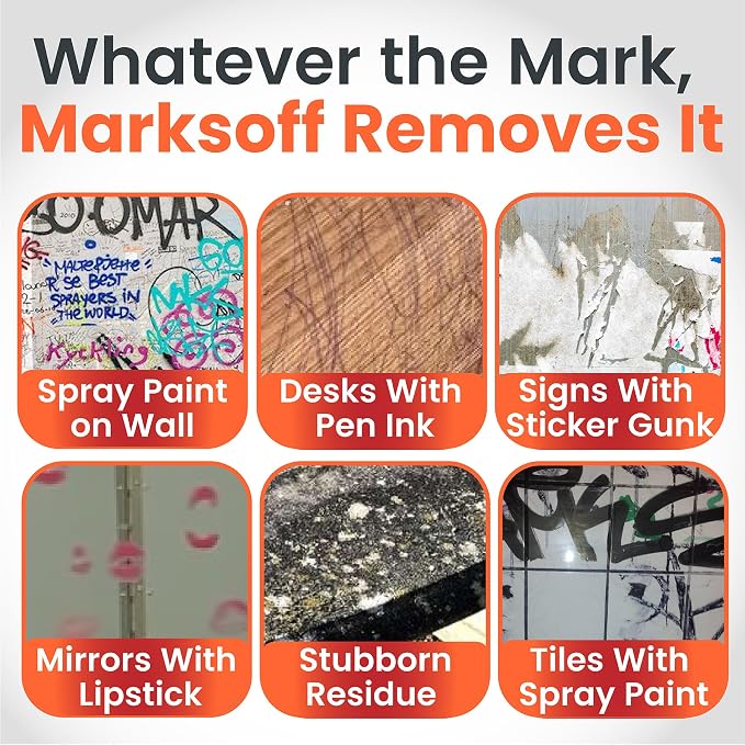 Brodi Marksoff Graffiti Remover Spray, Gel Based, Industrial Vandalism Remover for Spray Paint, Marker, Stickers & Stains, Clings to Vertical Surfaces, Fast-Acting & Surface-Safe (Pack of 3)