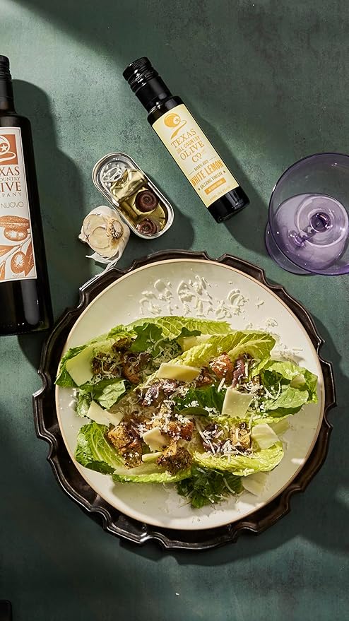 White Lemon Balsamic Vinegar - Gourmet Barrel Aged Infused Balsamic Vinegar - Great for Dressing Dipping Glazing - No Artificial Flavors or Added Sugar - Made in Texas (8.5 oz, 2 Pack)