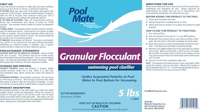 Pool Mate 5-Pounds Premium Granular Flocculant, Pool Clarifier, Made in USA