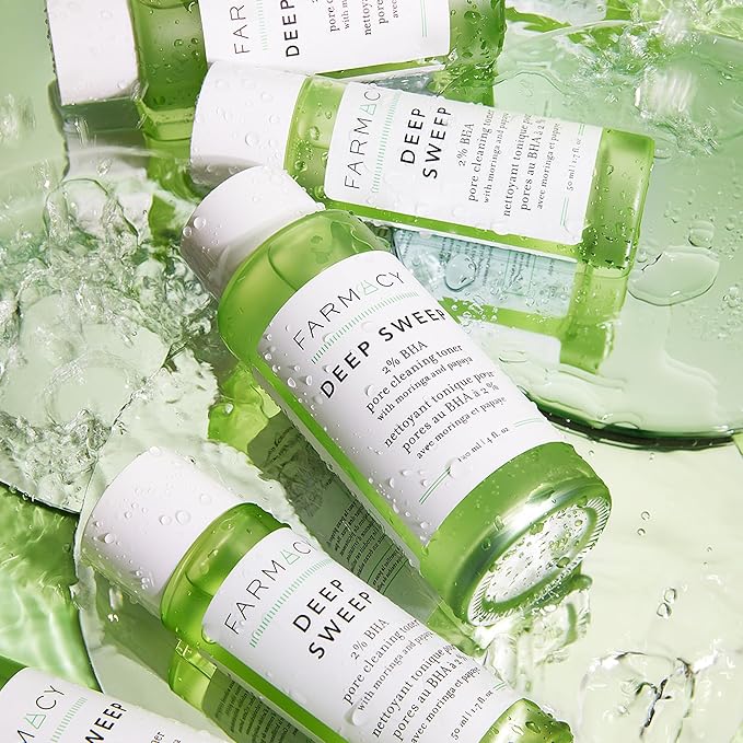Farmacy 2% Salicylic Acid Toner for Face - Deep Sweep BHA Liquid Exfoliant + Pore Cleaner - Controls Oil, Gently Exfoliates + Refines Pores - Skin Care for Combo, Oily + Blemish-Prone Skin - (120ml)