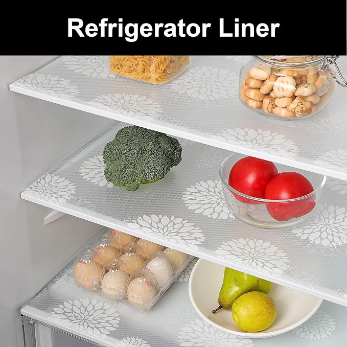 Cooyes Shelf and Drawer Liners for Kitchen Cabinets, Non Adhesive Cabinet Liner, EVA Waterproof Durable Non-Slip Drawer Mats for Shelves, Refrigerator, Storage, Desks（17.5" W x 198" L）