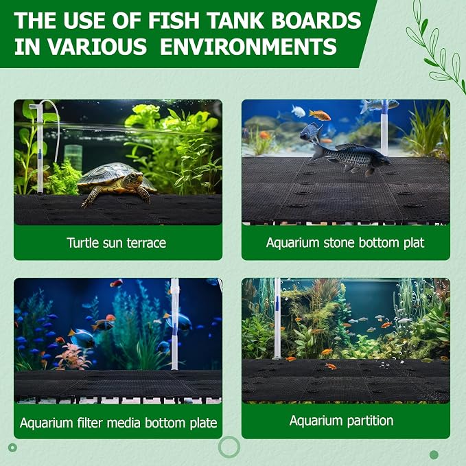 Sieral Undergravel Aquarium Filter for 40-55 Gallon Tanks, 16 Pcs 5.7'' x 5.7'' Plates, Under Gravel System for Clean Water, with 4 Uplift Tube and 1 Filter Cotton, for Fish Tank Fresh and Saltwater