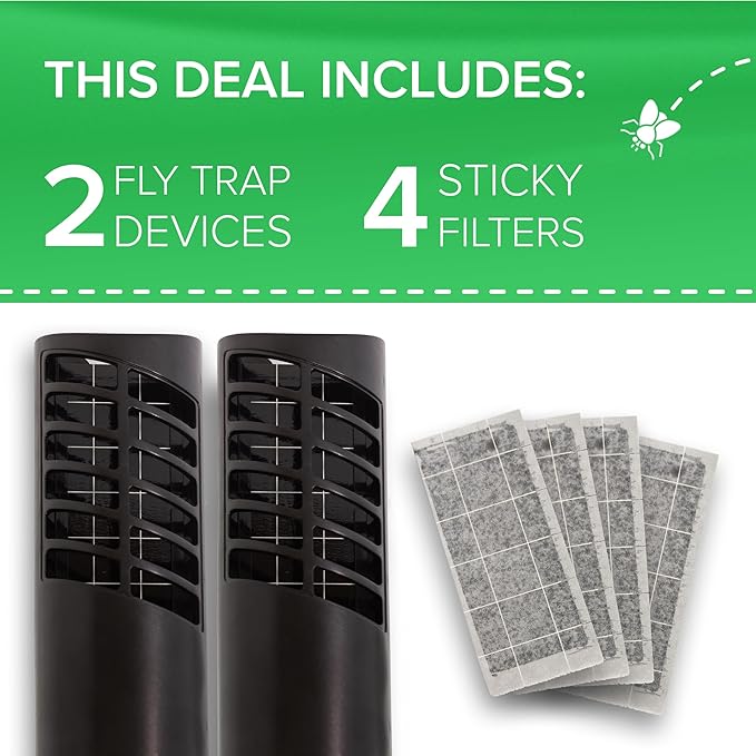 Large Plug in Insect Trap by EcoPro Pest Control, UV Light Plug in Bug Trap | Quiet Indoor Flying Insect Trap, No Toxic Chemicals | Electronic Fly Trap Comes with 4 Refills (2 Devices - 4 Refill Pack)