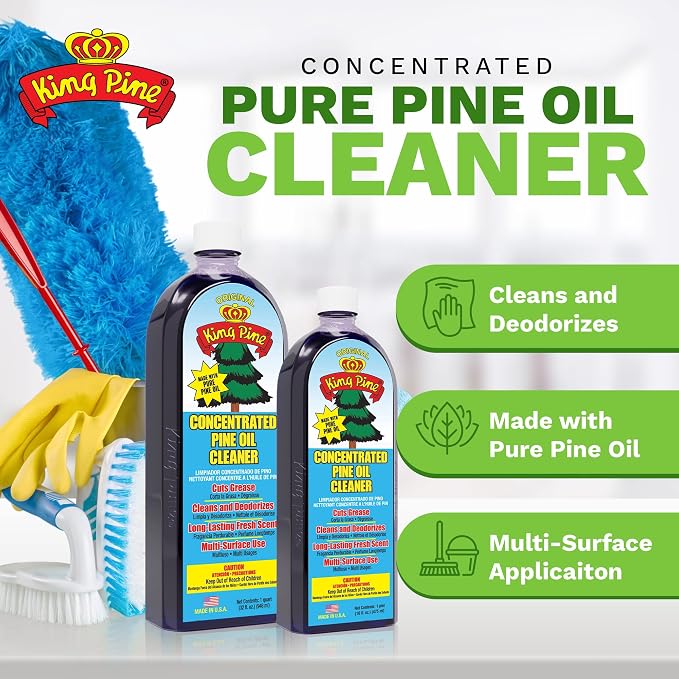 King Pine Concentrated Pine Oil, Multi-Surface Cleaner, Industrial Strength, Original Black (8 Fl Oz)