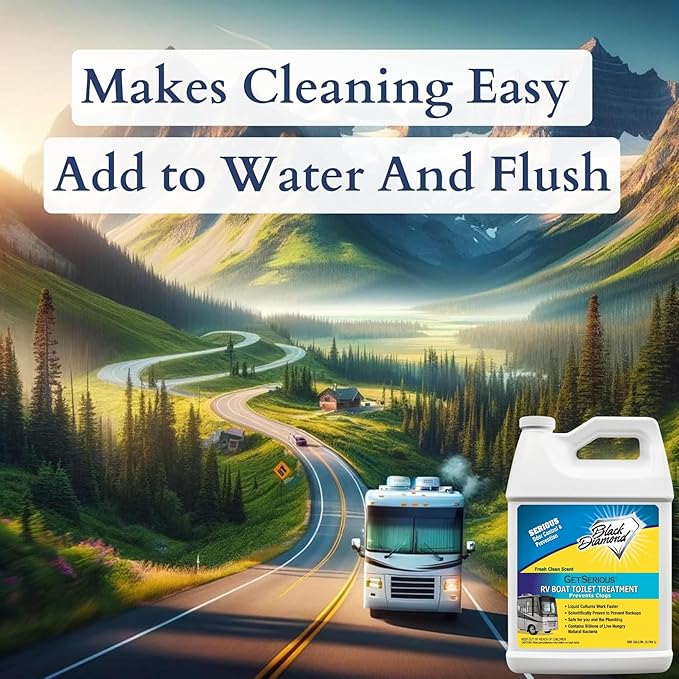 Black Diamond Stoneworks GET SERIOUS RV,Boat,Camper Chemical Toilet Holding Tank Treatment&Deodorizer.Works Faster Than Tablets or Packs in Grey&Black Water. Concentrated with Stress Relief Fragrance