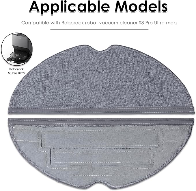 (7 Pack) S8 Pro Ultra Mop Pads Refills Compatible with Roborock S8 Pro Ultra Robot Vacuum, VibraRise Mop Pad with Dual Sonic Vibrations Modules, Mop Cloth with Edge Mop Pads