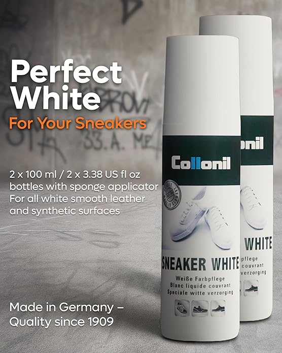 Sneaker White by Collonil | White Shoe Cleaner | Liquid Cream Built-In Sponge