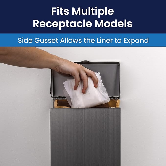 Hospeco - GID-HOSKL-260 KL Waxed Kraft Feminine Hygiene Liner Bag with Gusset,10.25” x 7.5” x 3.5”,(Pack of 1000)