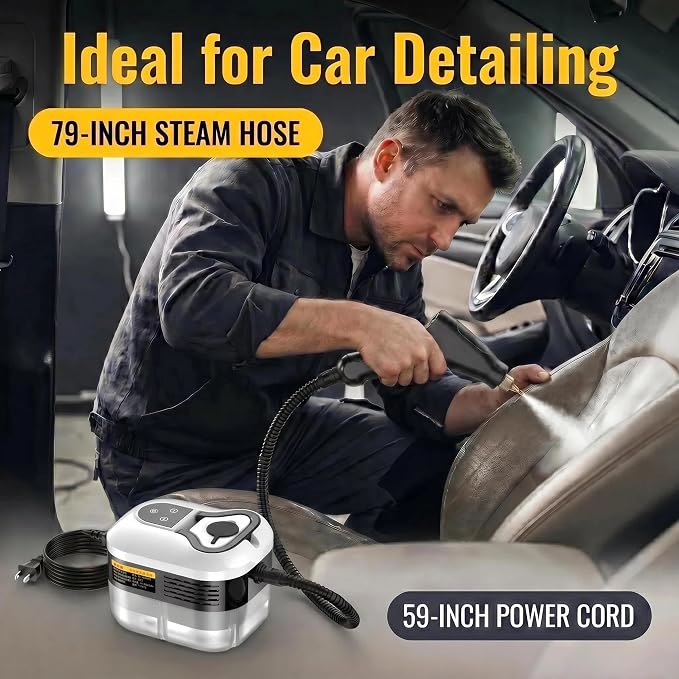 2500w Handheld High-Temperature Pressurized Steam Cleaner, 6 Adjustable Steam Levels, Professional High-Pressure 1800ml Rapid-Heating Steam Cleaner for Cleaning Kitchen Range Hoods, Air Conditioners