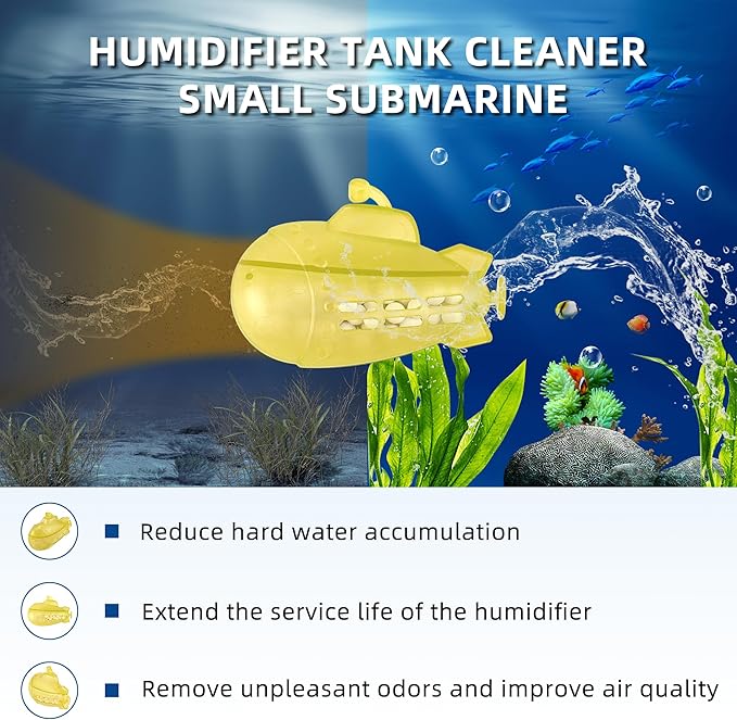 AMI PARTS Universal Humidifier Tank Cleaner Humidifier Cleaner Float Submarine for Warm&Cool Most Humidifiers and Fish Tank, Purifie Water, Soften Hard Water, Prevents Hard Water Build-Up