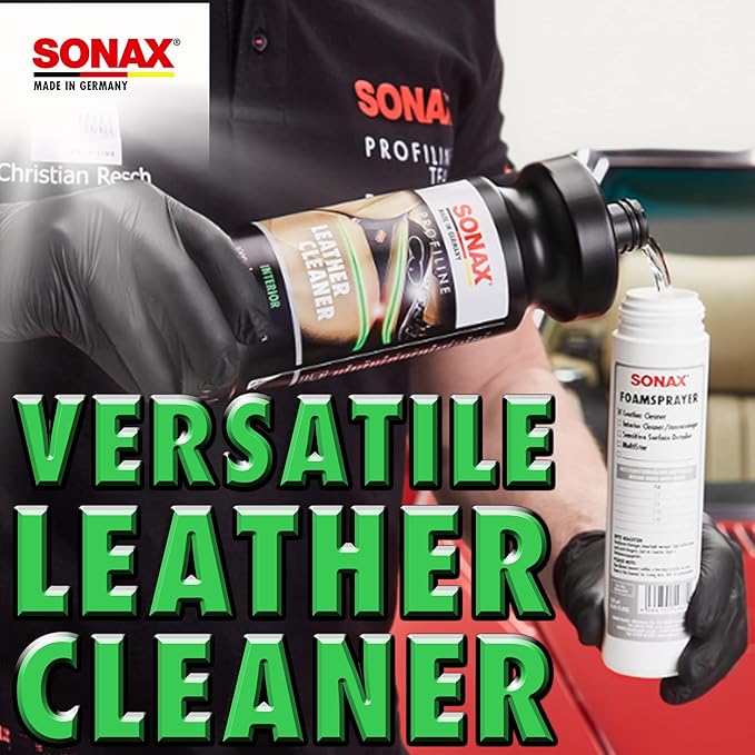 SONAX Profiline Leather Cleaner | Professional-Grade Deep Cleaner for Smooth | Removes Stubborn Dirt, Grease & Blue-Jean Stains | Fast-Acting & Safe for Most Surfaces | 270300 | 1L