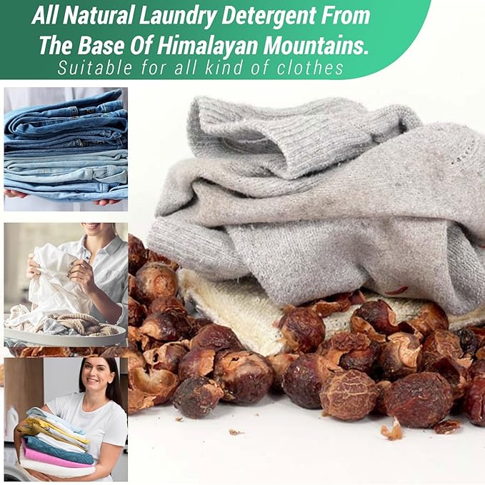 Cure With Pure Organic Soap Nuts Deseeded 1lb/450g With 1 Wash Bag Approx 180 Loads,Eco-friendly Soap Nuts Laundry Detergent,Chemical & Fragrance-free Organic Soap Berries Non-toxic Laundry Detergent