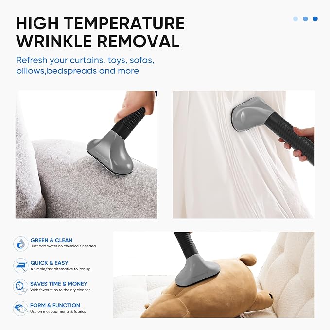 Garment Steamer for Clothes Standing, 1500W Efficient Clothes Steamer Standing with Wheels, Professional 58OZ Water Tank for Continuous Steaming, Fast Heating Wrinkle Remover