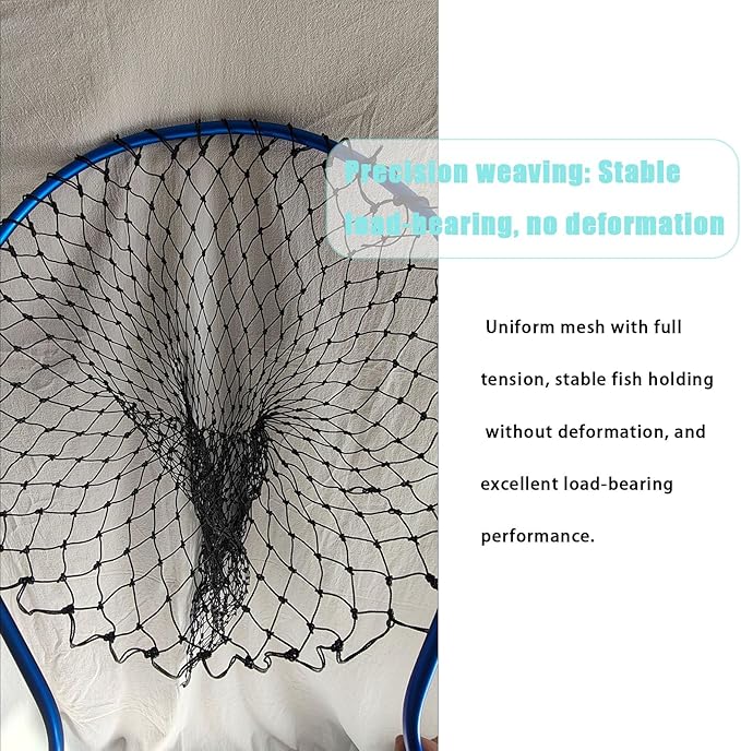 Large Fishing Net with Handle High Strength Landing Net Long Telescoping Rubber Fish Net Extendable Dip Net for Fishing Ideal for River Angling Pier Boat