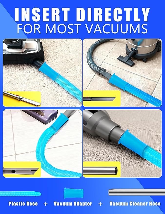 10 Pcs Dryer Vent Cleaner Kit for GE Washer Dryer Combo,Thickened WH01X35719 Lint Filter replacement with dryer vent brush, Dryer Vent Vacuum Hose Attachment,Models: PFQ97HSPVDS (10)