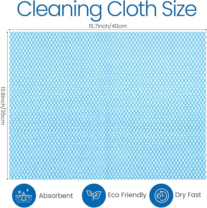 Tioncy 400 Pcs Disposable Cleaning Cloths Reusable Handy Wipes for Kitchen Multi-purpose Disposable Cleaning Towels and Dish Cloths Absorbent Cleaning Cloth Wipes for Kitchen and Home(Blue)