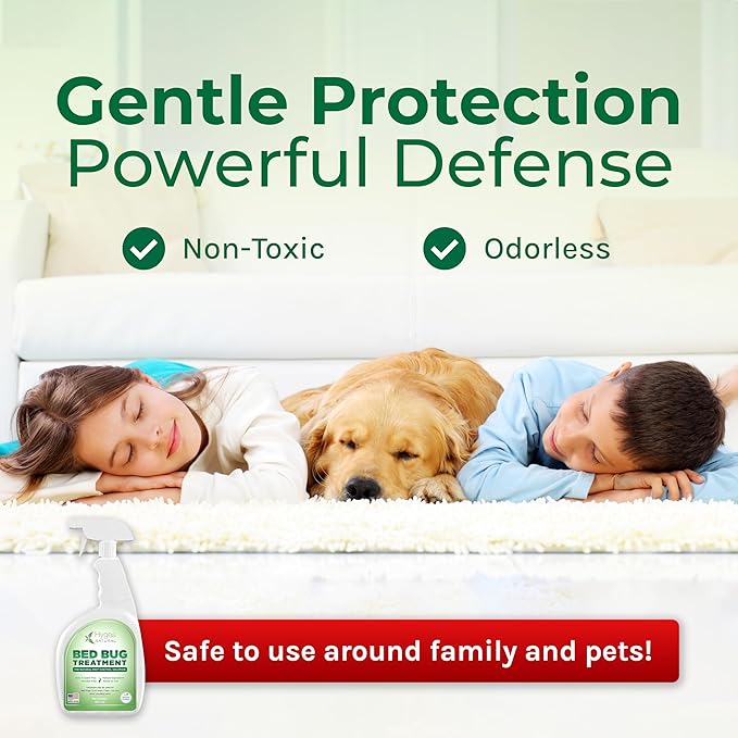 Hygea Natural Lice, Mite, and Bed Bug Killer Natural Spray - Child & Pet Friendly - Immediate Results - Stain & Odor Free (24 Ounce)