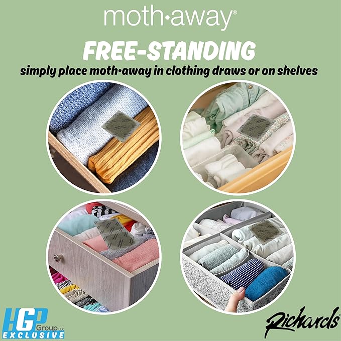 Richards Homewares Moth Away Herbal Non Toxic Natural Repellent, Count, 24-Sachets